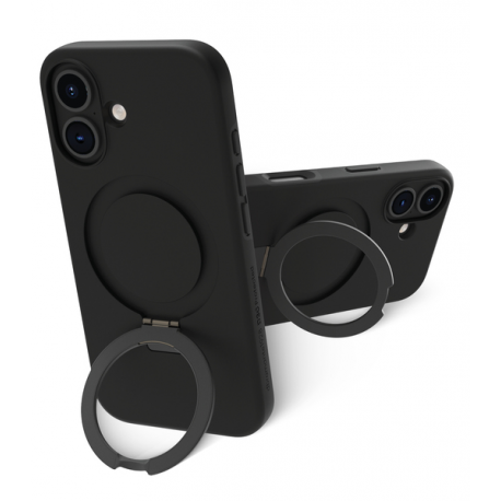 dbramante1928 Iceland Ultra - Back cover for mobile phone - kickstand - MagSafe compatibility - D3O, plastic - black - for Apple iPhone 16 - 0