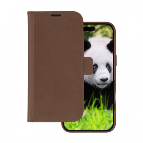 dbramante1928 Lynge - Flip cover for mobile phone - MagSafe compatibility - full-grain leather - dark tan - for Apple iPhone 16 Plus - 0