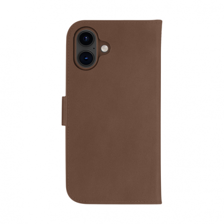 dbramante1928 Lynge - Flip cover for mobile phone - MagSafe compatibility - full-grain leather - dark tan - for Apple iPhone 16 Plus - 1