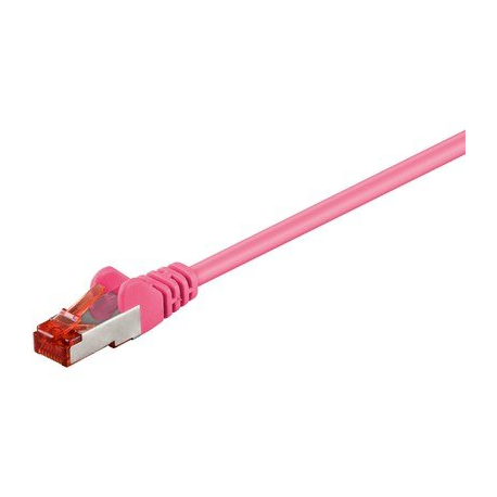 MicroConnect - Network cable - RJ-45 (M) to RJ-45 (M) - 1 m - 6 mm - SFTP - CAT 6 - halogen-free, round, stranded - pink - 0