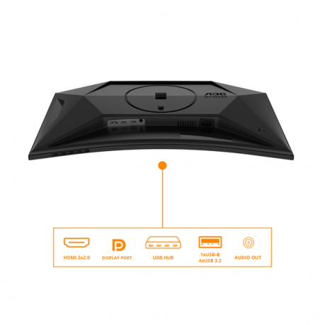 AOC Gaming C27G4ZXU - LED monitor - gaming - curved - 27" - 1920 x 1080 Full HD (1080p) @ 280 Hz - Fast VA - 300 cd / m² - 4000:1 - HDR10 - 0.3 ms - speakers - black - 13