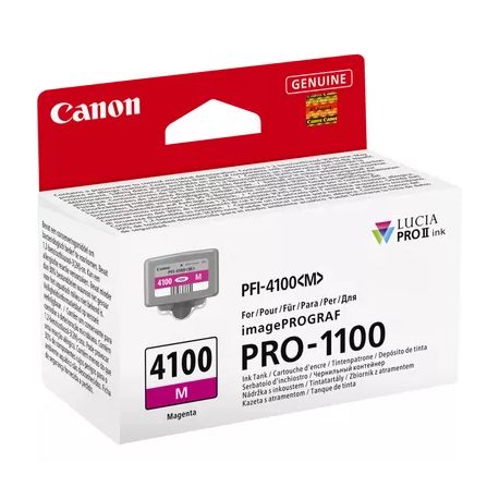 Canon PFI-4100 M - 80 ml - magenta - original - hanging box - ink tank - for imagePROGRAF PRO-1100 - 1