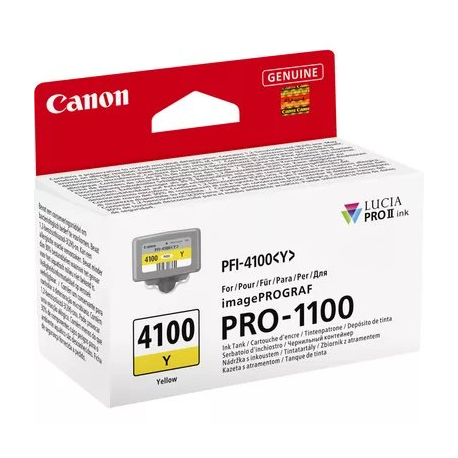 Canon PFI-4100 Y - 80 ml - yellow - original - hanging box - ink tank - for imagePROGRAF PRO-1100 - 1