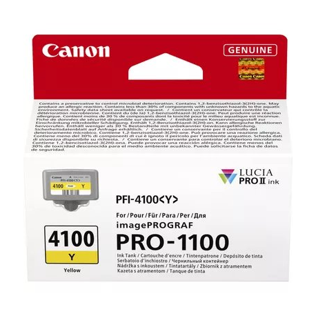 Canon PFI-4100 Y - 80 ml - yellow - original - hanging box - ink tank - for imagePROGRAF PRO-1100 - 2