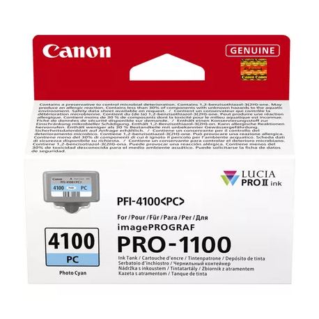 Canon PFI-4100 PC - 80 ml - photo cyan - original - hanging box - ink tank - for imagePROGRAF PRO-1100 - 1
