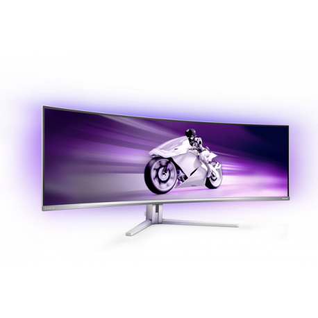 Philips Evnia 8000 49M2C8900L - OLED monitor - gaming - curved - 49" (48.9" viewable) - 5120 x 1440 Dual Quad HD @ 144 Hz - 1000 cd / m² - 1000000:1 - DisplayHDR 400 True Black - 0.03 ms - 2xHDMI, DisplayPort, USB-C - speakers with subwoofer - white - 5