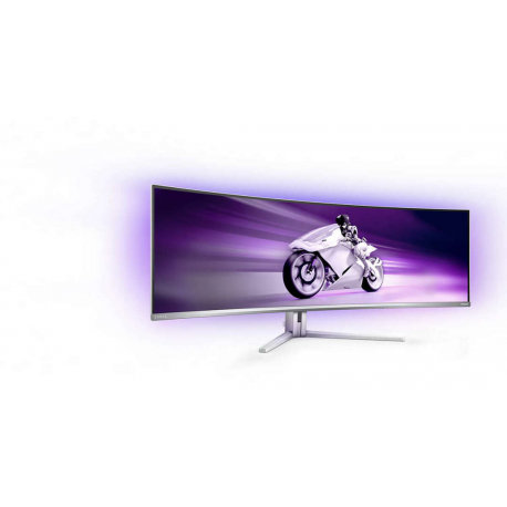Philips Evnia 8000 49M2C8900L - OLED monitor - gaming - curved - 49" (48.9" viewable) - 5120 x 1440 Dual Quad HD @ 144 Hz - 1000 cd / m² - 1000000:1 - DisplayHDR 400 True Black - 0.03 ms - 2xHDMI, DisplayPort, USB-C - speakers with subwoofer - white - 12