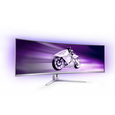 Philips Evnia 8000 49M2C8900L - OLED monitor - gaming - curved - 49" (48.9" viewable) - 5120 x 1440 Dual Quad HD @ 144 Hz - 1000 cd / m² - 1000000:1 - DisplayHDR 400 True Black - 0.03 ms - 2xHDMI, DisplayPort, USB-C - speakers with subwoofer - white - 16