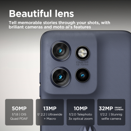 Motorola Edge 50 Neo - 5G smartphone - dual-SIM - RAM 12 GB / Internal Memory 512 GB - pOLED display - 6.4" - 2670 x 1220 pixels (120 Hz) - 3x rear cameras 50 MP, 13 MP, 10 MP - front camera 32 MP - pantone grisaille - 1