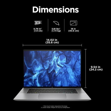 HP ZBook Studio G11 Mobile Workstation - Intel Core Ultra 7 - 155H  /  up to 4.8 GHz - Win 11 Pro - RTX 2000 Ada - 32 GB RAM - 1 TB SSD NVMe, TLC - 16" IPS 1920 x 1200 - Wi-Fi 7, Bluetooth - kbd: Pan Nordic - with HP 3 Years Premium On-Site Service for Mobile Workstation - 9