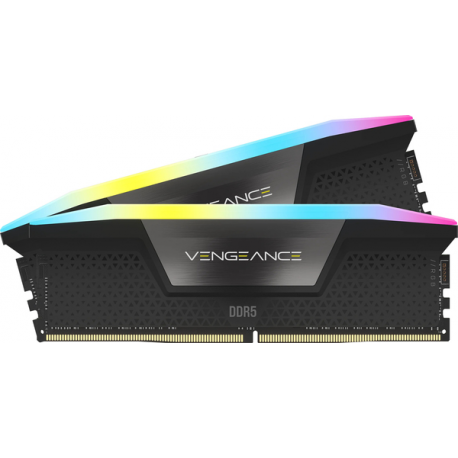 CORSAIR Vengeance RGB - DDR5 - kit - 16 GB: 2 x 8 GB - DIMM 288-pin - 2600 MHz  /  PC5-48000 - CL40 - 1.25 V - unbuffered - on-die ECC - black - 0