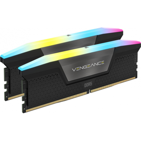 CORSAIR Vengeance RGB - DDR5 - kit - 16 GB: 2 x 8 GB - DIMM 288-pin - 2600 MHz  /  PC5-48000 - CL40 - 1.25 V - unbuffered - on-die ECC - black - 7