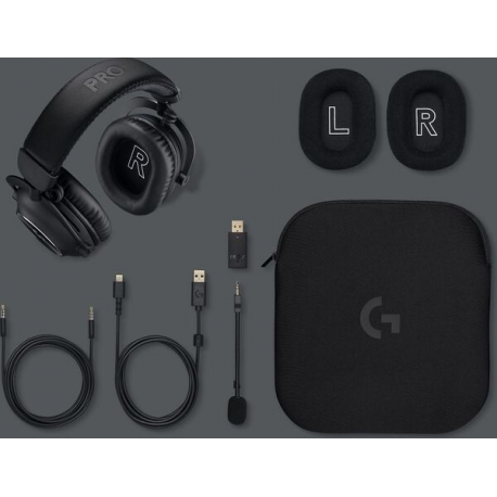 Logitech G Pro X 2 - Headset - full size - Bluetooth  /  LIGHTSPEED - wireless, wired - 3.5 mm jack - noise isolating - black - 5