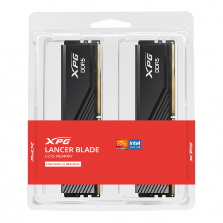XPG LANCER BLADE RGB - DDR5 - kit - 16 GB: 2 x 8 GB - DIMM 288-pin low profile - 6400 MT / s - CL32 - 1.1 - 1.4 V - on-die ECC - black - 5