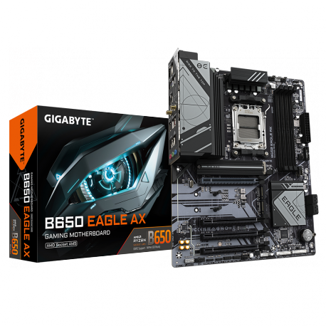 Gigabyte B650 EAGLE - Motherboard - ATX - Socket AM5 - AMD B650 Chipset - USB-C 3.2 Gen 1, USB 3.2 Gen 2, USB 3.2 Gen 1 - Gigabit LAN - onboard graphics (CPU required) - HD Audio (8-channel) - 0