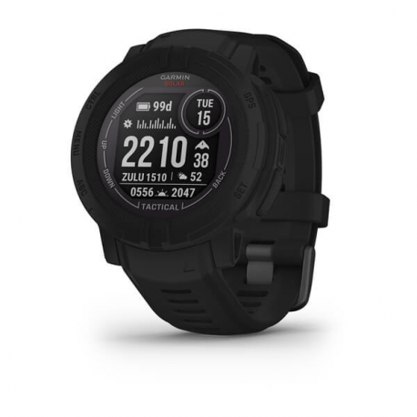 Garmin Instinct 2 Solar - Tactical Edition - 45 mm - black - sport watch with band - silicone - wrist size: 135-230 mm - monochrome - 32 MB - Bluetooth, ANT+ - 53 g - 0