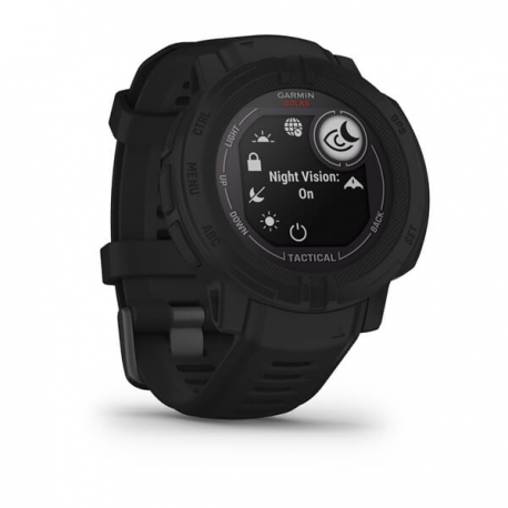 Garmin Instinct 2 Solar - Tactical Edition - 45 mm - black - sport watch with band - silicone - wrist size: 135-230 mm - monochrome - 32 MB - Bluetooth, ANT+ - 53 g - 9