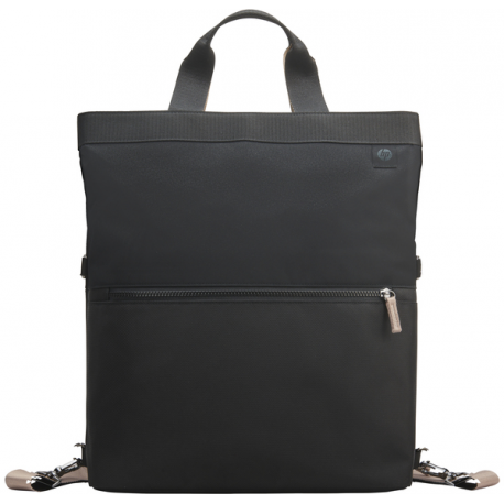 HP - Notebook carrying backpack / tote - convertible - 14.1" - black, taupe - 0