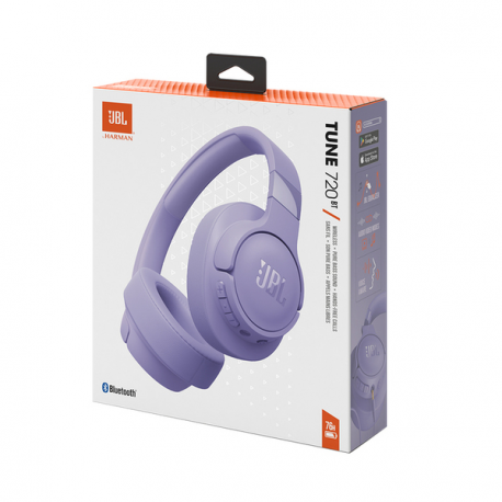 JBL TUNE 720BT - Headphones with mic - full size - Bluetooth - wireless, wired - 3.5 mm jack - purple - 3