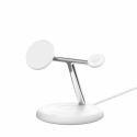 Belkin BoostCharge Pro 3-in-1 - Wireless charging stand - magnetic with Qi2 + AC power adapter - 15 Watt - Fast Charge - white