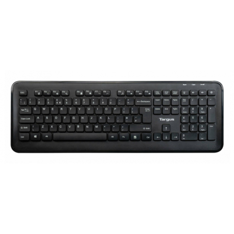 Targus - Keyboard and mouse set - combo - full size - wireless - 2.4 GHz - QWERTY - Nordic - black - 10