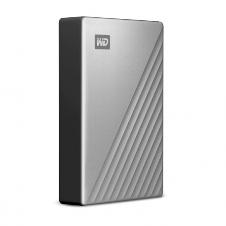 WD My Passport Ultra for Mac WDBGKC0060BSL - Hard drive - encrypted - 6 TB - external (portable) - USB 3.2 Gen 1 (USB-C connector) - 256-bit AES - silver - 2
