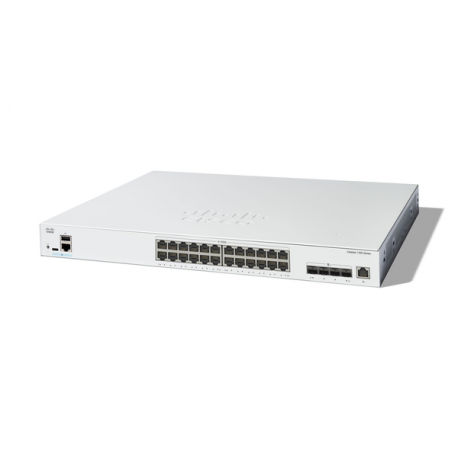 Cisco Catalyst 1300-24XT - Switch - L3 - smart - 24 x 10 Gigabit Ethernet + 4 x combo 10 Gigabit SFP+ / RJ-45 - rack-mountable - 0
