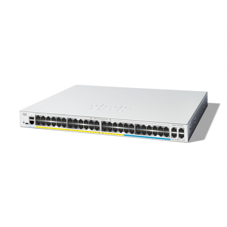 Cisco Catalyst 1300-48MGP-4X - Switch - L3 - Managed - 48 x 10 Gigabit Ethernet + 4 x 10 Gigabit SFP+ - rack-mountable - PoE+ (370 W) - 0