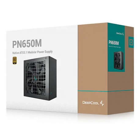 Deepcool PN650M - Power supply (internal) - ATX12V 3.1 /  EPS12V - 80 PLUS Gold - AC 100-240 V - 650 Watt - active PFC - Europe - black - 4