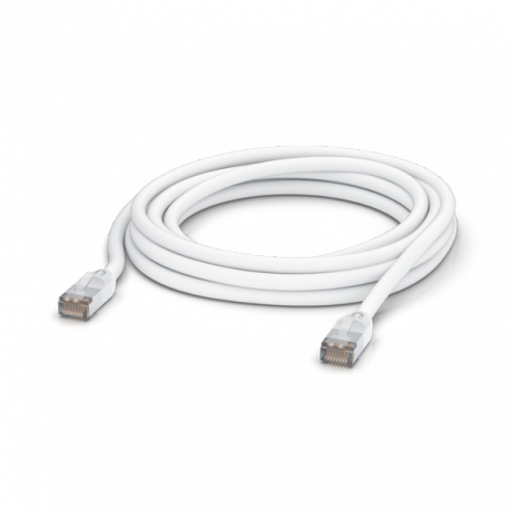 Ubiquiti UniFi - Patch cable - RJ-45 (M) to RJ-45 (M) - 5 m - 6 mm - STP - CAT 5e - molded, outdoor, stranded, rugged - white - 1