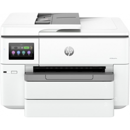HP Officejet Pro 9730e Wide Format All-in-One - Multifunction printer - colour - ink-jet - A3 / Ledger (297 x 432 mm) (original) - A3 (media) - up to 18 ppm (copying) - up to 22 ppm (printing) - 250 sheets - USB 2.0, LAN, USB 2.0 host, Wi-Fi(ac), Bluetooth - cement - 0