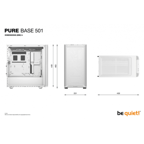 be quiet! Pure Base 501 Airflow - Midi-tower - ATX - no power supply (ATX / PS/2) - white - USB/Audio - 7