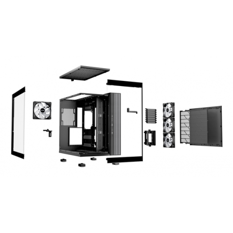 be quiet! Light Base 600 LX - Midi-tower - ATX - windowed side panel (glass) - no power supply (ATX / PS/2) - black - USB/Audio - 9