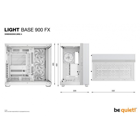 be quiet! Light Base 900 FX - FT - extended ATX - windowed side panel (glass) - no power supply (ATX / PS/2) - white - USB/Audio - 3