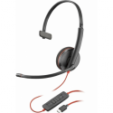 Poly Blackwire 3210 - Blackwire 3200 Series - headset - on-ear - wired - active noise cancelling - USB-C - black - UC certified