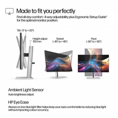 HP 727pq - Series 7 Pro - LED monitor - 27" - 2560 x 1440 QHD @ 120 Hz - IPS Black - 400 cd / m² - 2000:1 - DisplayHDR 400 - 5 ms - HDMI, DisplayPort - black, silver - 0