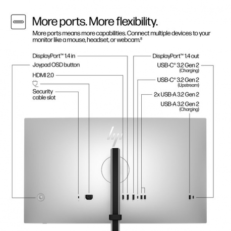 HP 727pq - Series 7 Pro - LED monitor - 27" - 2560 x 1440 QHD @ 120 Hz - IPS Black - 400 cd / m² - 2000:1 - DisplayHDR 400 - 5 ms - HDMI, DisplayPort - black, silver - 1