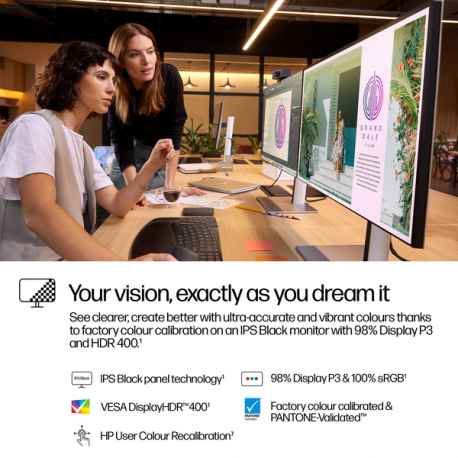 HP 727pq - Series 7 Pro - LED monitor - 27" - 2560 x 1440 QHD @ 120 Hz - IPS Black - 400 cd / m² - 2000:1 - DisplayHDR 400 - 5 ms - HDMI, DisplayPort - black, silver - 5