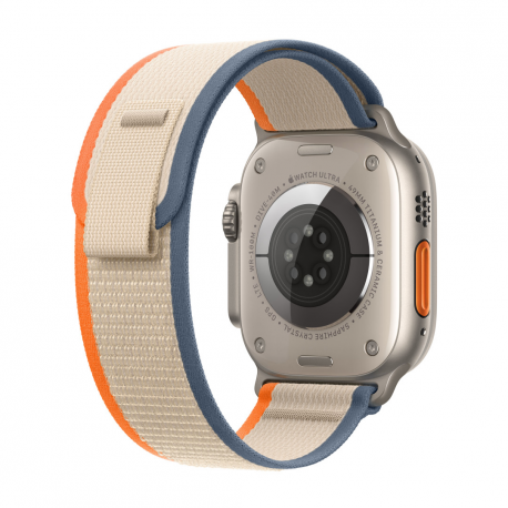 Apple Watch Ultra 2 - 49 mm - titanium - smart watch with Trail Loop - nylon weave - orange / beige - band size: M / L - 64 GB - Wi-Fi, LTE, UWB, Bluetooth - 4G - 61.4 g - 2
