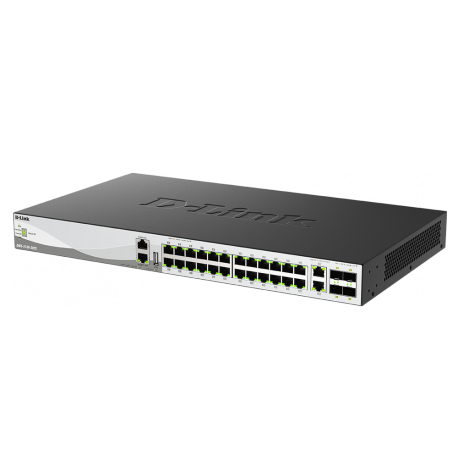 D-Link DMS 3130-30TS - Switch - L3 - Managed - 24 x 100 / 1000 / 2.5G + 2 x 100 / 1000 / 2.5G / 5G / 10G + 4 x 10 Gigabit  /  25 Gigabit SFP28 - rack-mountable - 1
