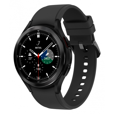 Samsung Galaxy Watch4 Classic - 46 mm - black - smart watch with ridge sport band - fluoroelastomer - black - display 1.4" - 16 GB - NFC, Wi-Fi, Bluetooth - 52 g - 0