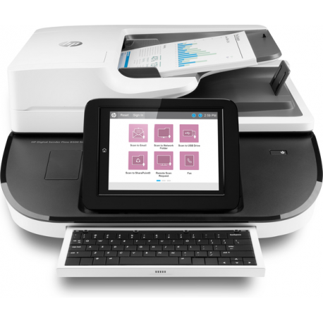 HP Digital Sender Flow 8500 fn2 - Document scanner - flatbed: CCD  /  ADF: CIS - Duplex - 216 x 864 mm - 600 dpi - up to 100 ppm (mono)  /  up to 100 ppm (colour) - ADF (150 sheets) - up to 10000 scans per day - USB 2.0, Gigabit LAN, USB 2.0 (Host) - 9