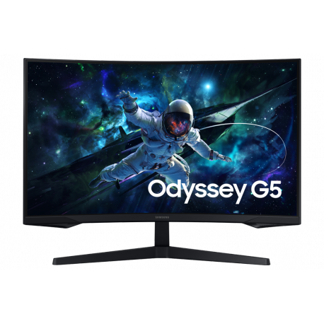 Samsung Odyssey G5 S32CG554EU - G55C Series - LED monitor - gaming - curved - 32" - 2560 x 1440 QHD @ 165 Hz - VA - 300 cd/m² - 2500:1 - HDR10 - 1 ms - HDMI, DisplayPort - black - 0