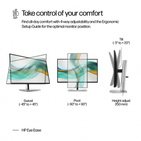 HP 527pu - Series 5 Pro - LED monitor - 27" - 2560 x 1440 QHD - IPS - 350 cd/m² - 1500:1 - 5 ms - HDMI, DisplayPort, USB-C - jet black, natural silver and jet black (stand) - 4