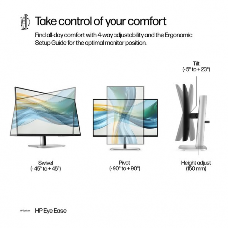 HP 524pu - Series 5 Pro - LED monitor - 24" (23.8" viewable) - 1920 x 1080 Full HD (1080p) @ 100 Hz - IPS - 350 cd/m² - 1500:1 - 5 ms - HDMI, DisplayPort, USB-C - jet black, natural silver and jet black (stand) - 2