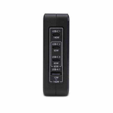 StarTech.com 140W USB-C Wall Charger, USB-C / USB-A, PD GaN Power Adapter - Power adapter - GaN technology - 140 Watt - 5 A - Power Delivery 3.1 - 4 output connectors (USB, 3 x USB-C) - black - 2