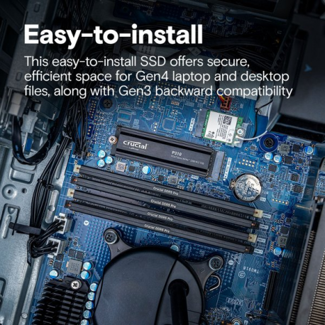 Crucial P310 - SSD - 1 TB - internal - M.2 2280 - PCIe 4.0 x4 (NVMe) - integrated heatsink - 3