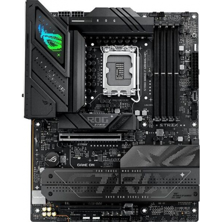 ASUS ROG STRIX B860-F GAMING WIFI - Motherboard - ATX - LGA1851 Socket - B860 Chipset - USB4, USB 3.2 Gen 2, USB-C 3.2 Gen 2x2, USB 3.2 Gen 1 - Wi-Fi 7, 2.5 Gigabit LAN, Bluetooth - onboard graphics (CPU required) - HD Audio (8-channel) - 3
