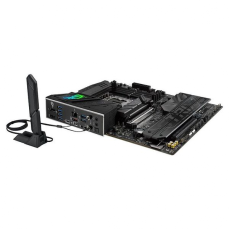 ASUS ROG STRIX B860-F GAMING WIFI - Motherboard - ATX - LGA1851 Socket - B860 Chipset - USB4, USB 3.2 Gen 2, USB-C 3.2 Gen 2x2, USB 3.2 Gen 1 - Wi-Fi 7, 2.5 Gigabit LAN, Bluetooth - onboard graphics (CPU required) - HD Audio (8-channel) - 4
