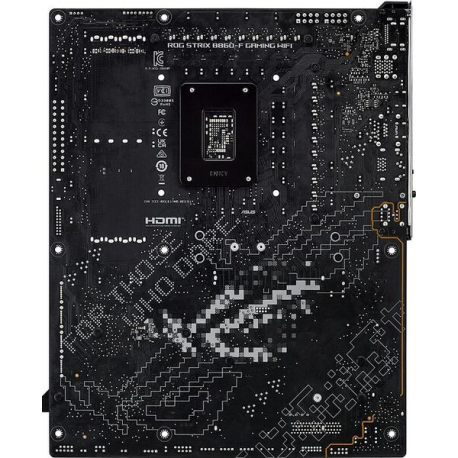 ASUS ROG STRIX B860-F GAMING WIFI - Motherboard - ATX - LGA1851 Socket - B860 Chipset - USB4, USB 3.2 Gen 2, USB-C 3.2 Gen 2x2, USB 3.2 Gen 1 - Wi-Fi 7, 2.5 Gigabit LAN, Bluetooth - onboard graphics (CPU required) - HD Audio (8-channel) - 5